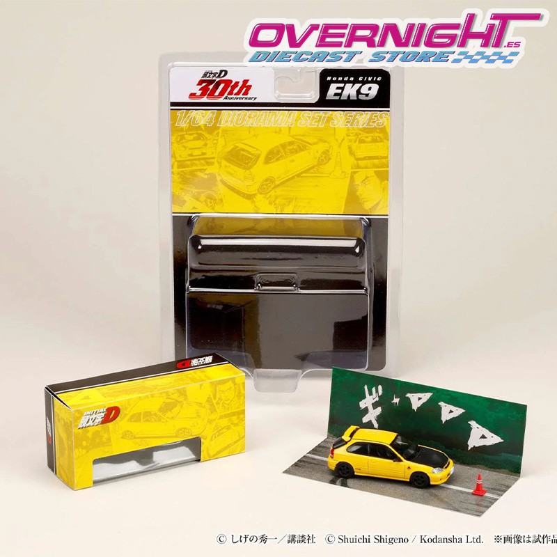 Hobby Japan Honda Civic EK9 - Initial D – amarillo -Escala 1/64 HJDMD007