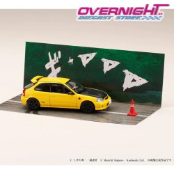 Hobby Japan Honda Civic EK9 - Initial D – amarillo -Escala 1/64 HJDMD007