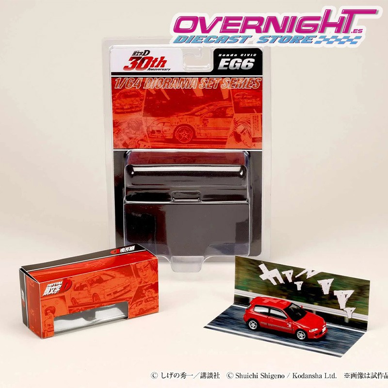Hobby Japan Honda Civic EG6 Night Kids - Initial D – rojo -Escala 1/64 HJDMD006
