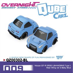 - PREORDER - Mini GT Qube Carz Nissan GT-R R35 Lb★Works 009 Baby Blue Blister QZ00302-BL