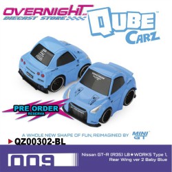 - PREORDER - Mini GT Qube Carz Nissan GT-R R35 Lb★Works 009 Baby Blue Blister QZ00302-BL