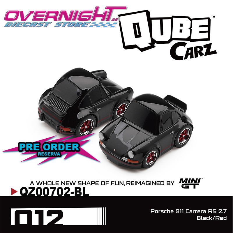 - PREORDER - Mini GT Qube Carz PORSCHE 911 (911) CARRERA RS 2 7 BLACK n12 Blister QZ00702-BL