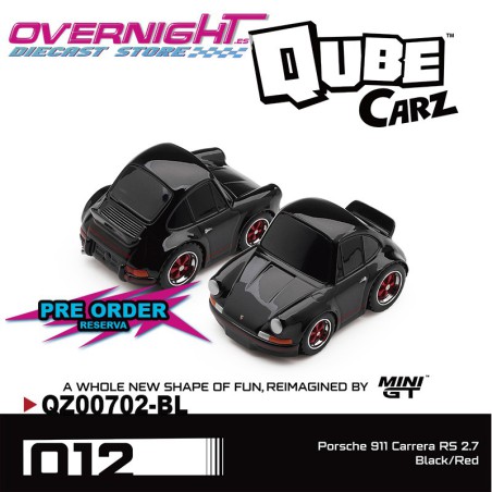 - PREORDER - Mini GT Qube Carz PORSCHE 911 (911) CARRERA RS 2 7 BLACK n12 Blister QZ00702-BL