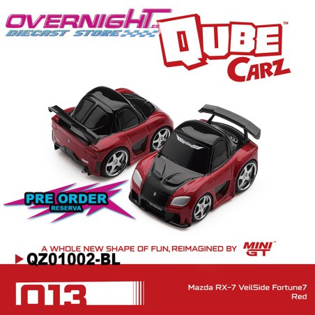 - PREORDER - Mini GT Qube Carz MAZDA RX7 VEILSIDE FORTUNE 7 Rojo n13 Blister QZ01002-BL