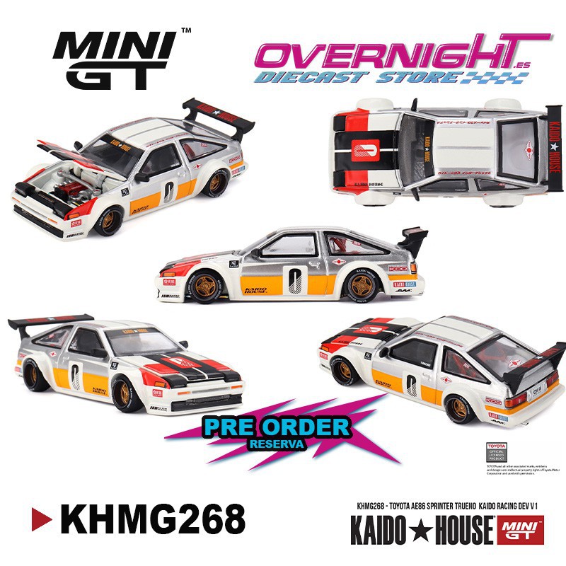 - PREORDER - Mini GT Kaido House Toyota Ae86 Sprinter Trueno Kaido Racing Dev V1 1983 miniatura 1/64 KHMG268