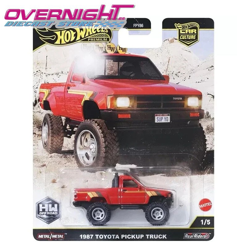 Hot Wheels Premium 1987 Toyota Pickup Truck - Off Road JBK73- Escala 1/64