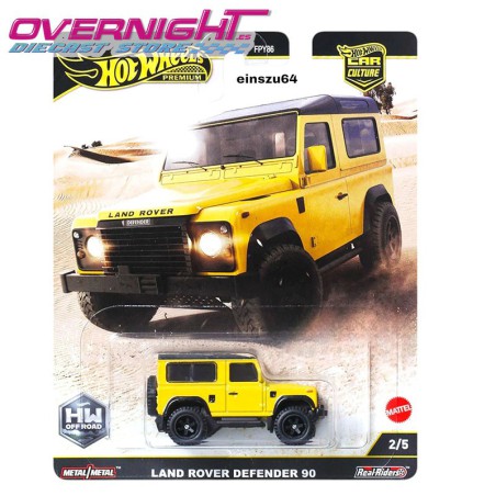 Hot Wheels Premium Land Rover Defender 90 - Off Road JBK74 - Escala 1/64