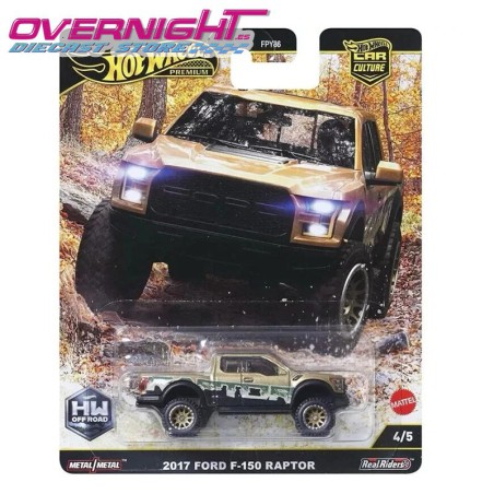 Hot Wheels Premium 2017 Ford F-150 Raptor - Off Road JBK70 - Escala 1/64