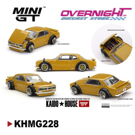 Mini GT Kaido House Nissan Skyline Gt-R (Kpgc10) Kaido Street V2 1969 Miniatura escala 1/64 KHMG228