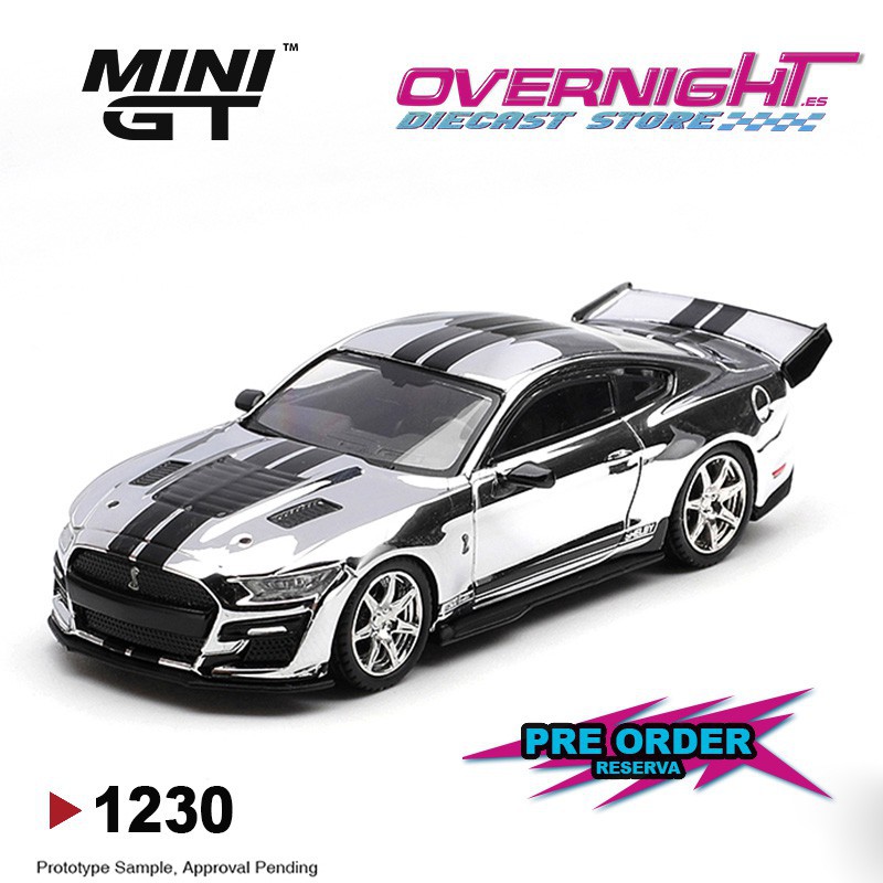 - PREORDER - Mini GT Shelby GT500 Dragon Snake Concept Chrome Silver Escala 1/64 MGT01230-L