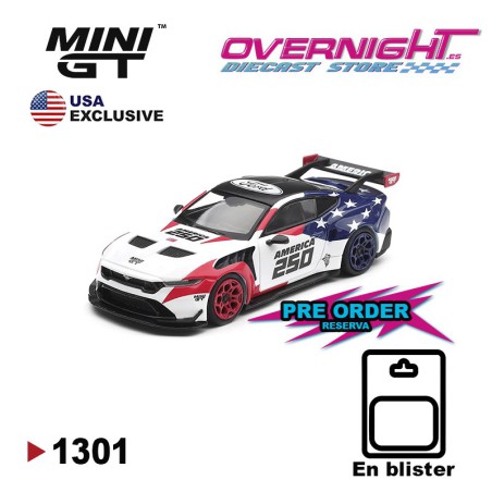 - PREORDER - Mini GT Ford Mustang GTD America 250 - Usa Exclusive en Blister Escala 1/64 MGT01301-BL