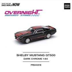 Pop Race Shelby Mustang GT500 Dark Chrome y rojo Escala 1/64 PR640218