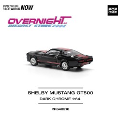 Pop Race Shelby Mustang GT500 Dark Chrome y rojo Escala 1/64 PR640218