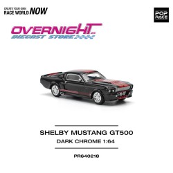 Pop Race Shelby Mustang GT500 Dark Chrome y rojo Escala 1/64 PR640218
