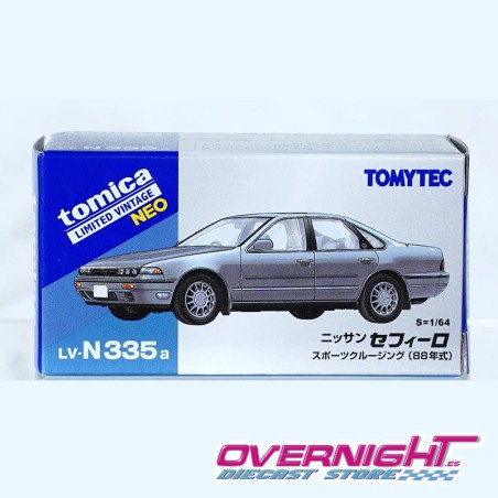Tomica Limited Vintage 1988 Nissan Cefiro Sports Cruising Bluish Silver Escala 1/64 TLV-N335a