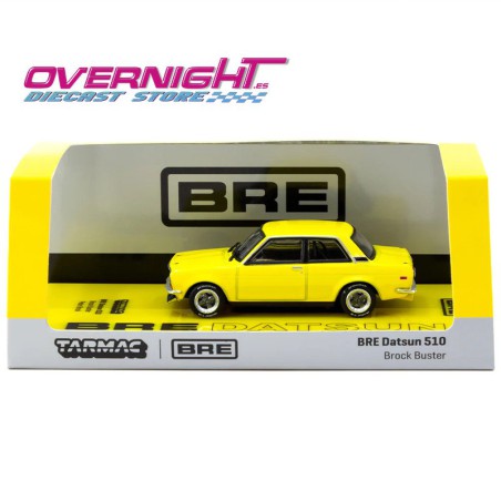 Tarmac Works Bre Datsun 510 Brock Buster Peter Brock amarillo Escala 1/64 TC-T64R-052-BB