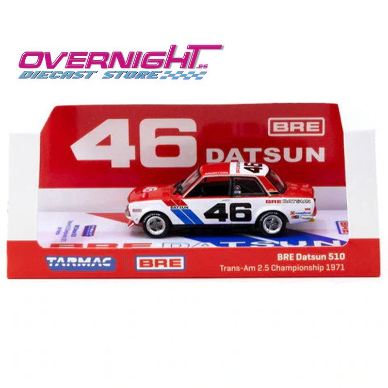 Tarmac Works 1971 Bre Datsun 510 n46 John Morton Trans-Am Escala 1/64 TC-T64-052-71BRE46