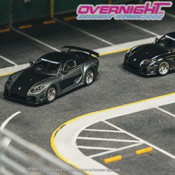 Tarmac Works Mazda RX-7 Veilside Fortune7 Gris metálico y negro Escala 1/64 TC-T64G-075-GY