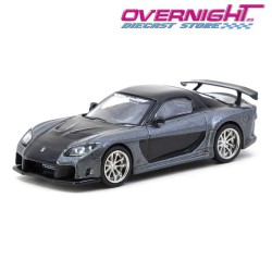 Tarmac Works Mazda RX-7 Veilside Fortune7 Gris metálico y negro Escala 1/64 TC-T64G-075-GY