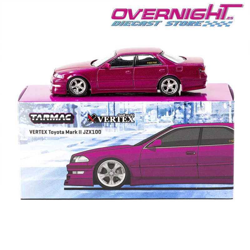Tarmac Works Vertex Toyota Mark II Jzx100 Red Metallic Escala 1/64 TC-T64G-024-RE