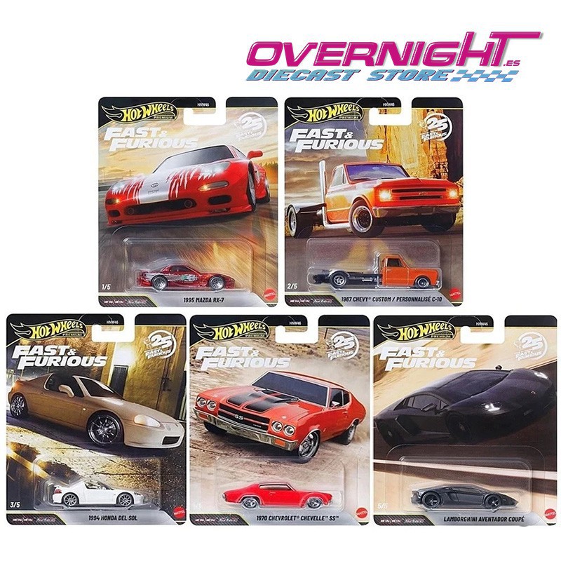 Hot Wheels Premium Fast and Furious 25th Mix P - pack de 5 -RX7 Spectraflame HNW46-979P