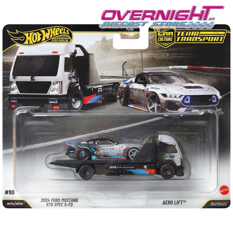 Hot Wheels Premium Team Transport Ford Mustang RTR SPEC 5 FD y Aero Lift JHX92