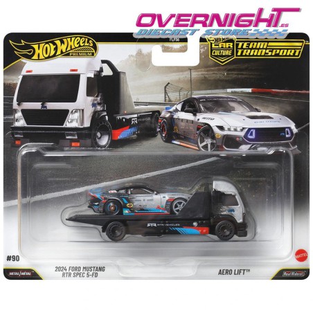 Hot Wheels Premium Team Transport Ford Mustang RTR SPEC 5 FD y Aero Lift JHX92