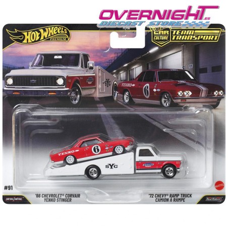 Hot Wheels Premium Team Transport Chevrolet Corvair Yenko Stinger y Ramp Truck JHX91