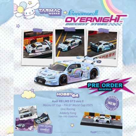 - PREORDER - Tarmac Works Audi R8 LMS GT3 Evo II n36 Uno Racing Macau GT 2025 + Diorama + Card Escala 1/64 T64-043- 25MGP36