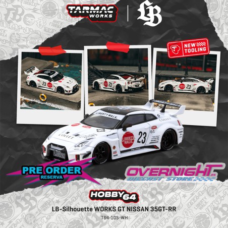 - PREORDER - Tarmac Works Nissan GT-R R35 Lb-Silhouette Works n23 2026 Escala 1/64 T64-105-WH