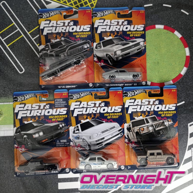 Hot Wheels pack 5 - Decades of Fast - Fast and Furious