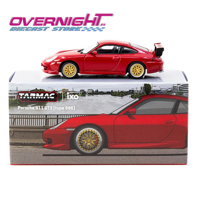 Tarmac Works Porsche 911 Gt3 996 rojo Escala 1/64 TC-T64G-069-RE