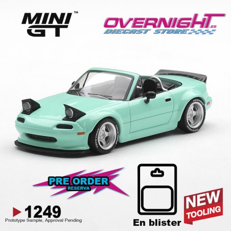 - PREORDER - Mazda Mx5 (Na) Pandem Body Kit Mint Green 2026 EN BLISTER- Escala 1/64 - MGT01249-BL