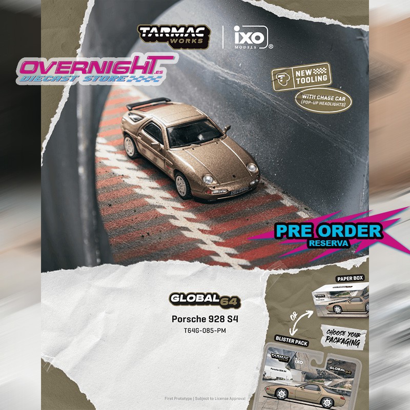 - PREORDER - Tarmac Works Porsche 928 S Platinum Metallic 1992 Escala 1/64 T64G-085-PM