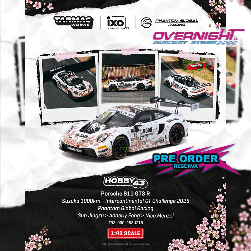 - PREORDER - Tarmac Works Porsche 991 (992) Gt3 R Sun Jingzu Suzuka 1000km 2025 - Escala 1/43 T43-030-25SUZ13
