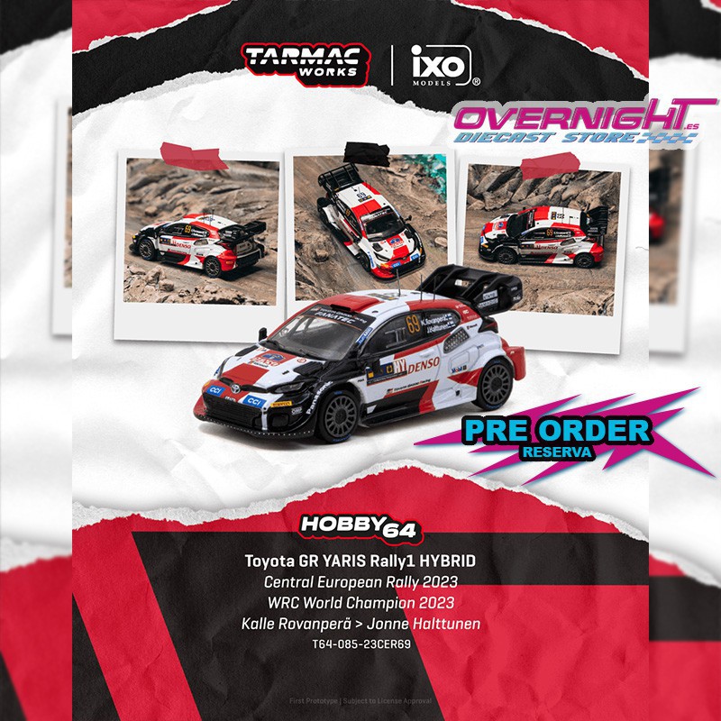 - PREORDER - Tarmac Works Toyota Gr Yaris Rally1 Hybrid Kalle Rovanpera C European Rally 2023 - Escala 1/64 T64-085-23CER69