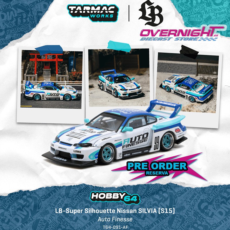 - PREORDER - Tarmac Works Nissan Silvia (S15) Lb Super Silhouette Auto Finesse 2025 - Escala 1/64 T64-091-AF