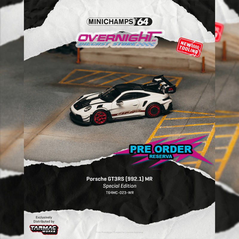 - PREORDER - Tarmac Works Porsche GT3RS 992-1 Blanco y rojo 2026 - Escala 1/64 T64MC-023-WR