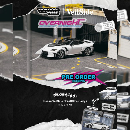 - PREORDER - Tarmac Works Nissan FFZ400 Veilside Fairlady Z Blanco 2025  - Escala 1/64 T64G-074-WH