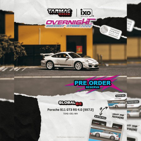 - PREORDER - Tarmac Works Porsche 991 (997) GT3 RS Blanco 2025 - Escala 1/64 T64G-091-WH