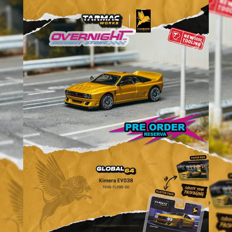 - PREORDER - Tarmac Works Kimera Evo38 Gold 2026 - Escala 1/64 T64G-TL090-GD