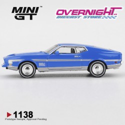 Mini GT Mustang Mach 1 Grabber Blue 1971 Escala 1/64 MGT01138-L