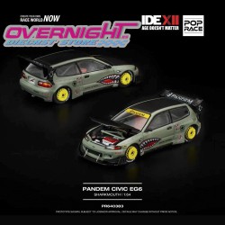 Pop Race Pandem Civic Eg6 Sharkmouth verde-amarillo Ide (Indonesia Diecast Expo) XII Event Escala 1/64 PR640383