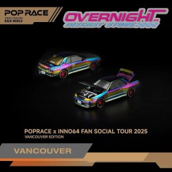 Pop Race Skyline GT-R R32 Magic Chrome Vancouver Edition Escala 1/64 PR640424