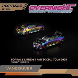 Pop Race Skyline GT-R R33 Magic Chrome Vancouver Edition Escala 1/64 PR640425