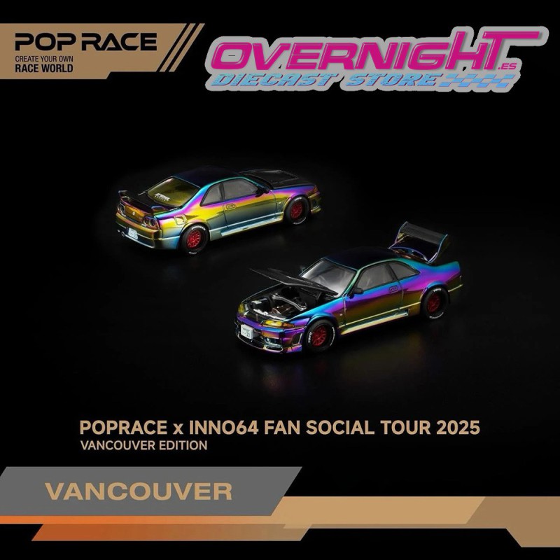 Pop Race Skyline GT-R R33 Magic Chrome Vancouver Edition Escala 1/64 PR640425