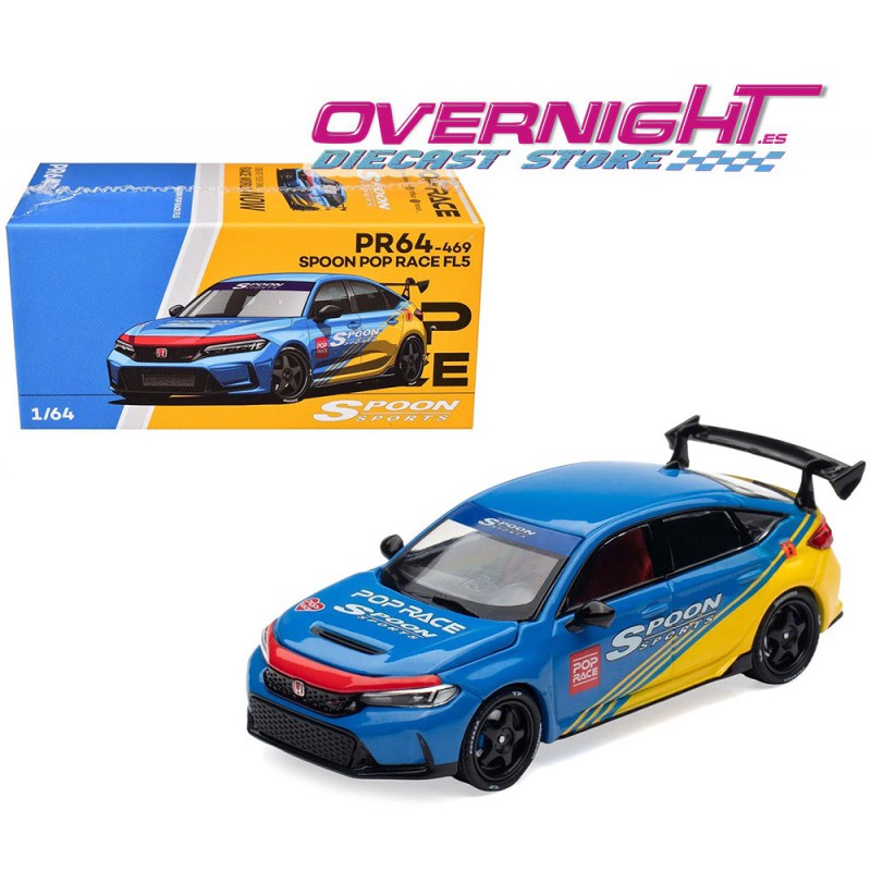 Pop Race Spoon Civic Type-R Fl5 amarillo-azul Tokyo Auto Salon (Hk 2026) Escala 1/64 PR640469