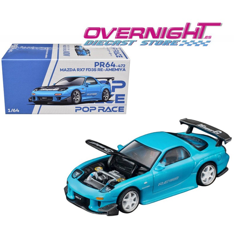 Pop Race Mazda RX-7 (Fd3s) Re-Amemiya azul Tokyo Auto Salon (Hk 2026) Escala 1/64 PR640472