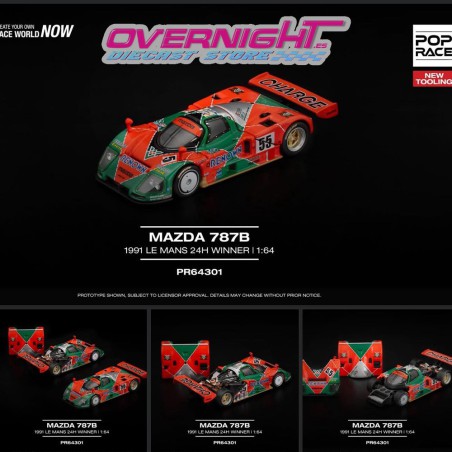 Pop Race Mazda 787B Le Mans 24h Winner 1991 Escala 1/64 PR640301