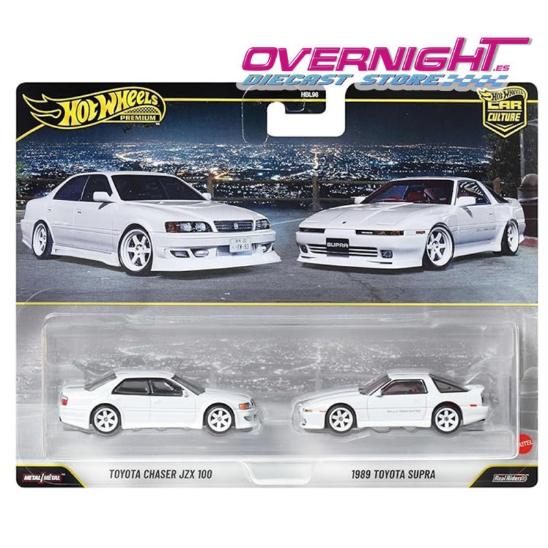 Hot Wheels Premium Pack 2 Toyota Chaser JZX100 y Supra Mk3 Escala 1/64 JHW57